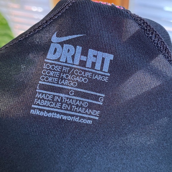 Nike Dri-Fit Women's Size Large Black Tank Top Pink Straps Racer T-Back - Picture 5 of 6
